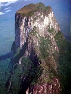 an aerial view of the top of a mountain