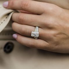 3.70CT Radiant Cut Moissanite Solitaire Engagement Ring Radiant Engagement, Wedding Boards, Radiant Engagement Rings, Moissanite Engagement Ring Solitaire, Moissanite Diamond Rings, Types Of Diamonds, Dream Engagement, Wedding Goals, Engagement Ring Cuts