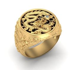 Unleash the fire of your inner dragon with this magnificent 14KT Gold Over Dragon Ring, a true testament to unique craftsmanship and a love for mythical beasts. This Men's Signet Ring is not just an accessory; it's a statement piece that embodies strength, courage, and the spirit of the dragon. Perfect for the animal lover with a penchant for distinctive style or as a captivating Christmas gift that will make her heart soar. Handcrafted with meticulous attention to detail, this Dragon Ring is fo Collectible Dragon Design Jewelry Ring, Collectible Dragon Design Ring, Dragon Design Jewelry Gift, Round Dragon Design Jewelry For Gifts, Dragon Design Jewelry For Gift, Dragon Design Ring Jewelry Gift, Dragon Design Ring Jewelry For Gift, Traditional Round Jewelry With Dragon Design, Dragon Design Anniversary Ring Jewelry