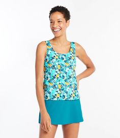 Looking for the best value under the sun? Our tankini swim top combines premium Italian fabric with plenty of coverage and quick-dry comfort. Slightly Fitted: Sits close to the body, without being restrictive. Our most comfortable swimwear, with the best stretch. Falls at hip. 80% nylon, 20% Lycra Xtra Life. Fully lined front: 95% polyester, 5% spandex. Xtra Life preserves fit and resists sun, chlorine and heat up to 10 times longer than other fibers. Handwash, line dry. Stretch fabric dries qui Spring Sleeveless Tankini With Upf 50+, Sporty Tankini For Spring Vacation, Sporty Spring Vacation Tankini, Summer Sports Swimwear With Scoop Neck, Summer Beachwear Tops With Scoop Neck, Sporty Sleeveless Tankini For Spring, Sporty Sleeveless Spring Tankini, Casual Racerback Tankini For Beach Season, Vacation Scoop Neck Stretch Tank Top