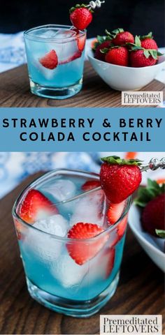 Strawberry & Berry Colada Cocktail #strawberry #drink #cocktail Florence Summer, Sliced Strawberry, Smirnoff Red, Alcholic Drinks, Strawberry Drinks, Fancy Drinks, Alcohol Drinks