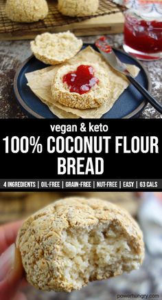 vegan and keto coconut flour bread on a plate