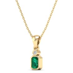 Enhance your elegance with our stunning emerald pendant featuring a dazzling diamond set in luxurious white gold. This exquisite piece exudes sophistication and charm, making it the perfect accessory for any special occasion or everyday wear. Metal: 14K Gold Setting Type: Prong Rhodium Finish: Yes, on White Gold Gemstone Details: Gemstone: Emerald Shape: Emerald Cut Average Dimensions: 5.00 x 3.00 MM Quantity: 01 Average Cut: Very Good Average Color: Medium to Dark Green Average Clarity: Eye Cle Elegant Emerald Diamond Cut Necklace, Formal White Gold Emerald Birthstone Necklace, Elegant Diamond Pendant Emerald Necklace, Elegant Diamond Emerald Pendant Necklace, Elegant Diamond Cut Emerald Necklace For May Birthstone, Elegant Emerald Diamond Necklace With Brilliant Cut, Elegant Emerald Pendant Necklace With Diamond, White Gold Emerald-cut Diamond Necklace, Elegant White Gold Emerald Cut Necklace