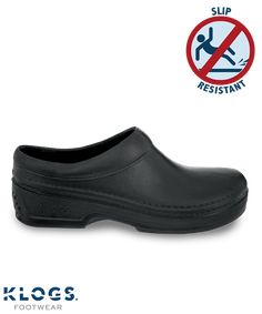 Long lasting comfort makes Klogs' Springfield shoes perfect when tough shifts keep you on your feet all day. The contoured outsole and footbed offers excellent support.  The non-marking polyurethane sole is oil and slip resistant. These work shoes also feature a removable footbed that is latex free, antimicrobial, odor resistant and orthotic friendly. Enjoy WOW Komfort with superior shock absorption. Heel height is 1 1/4". Made in USA. Comfortable Slip-on Clogs With Protective Feet, Casual Closed Toe Clogs With Protective Features, Durable Closed Toe Comfortable Clogs, Waterproof Synthetic Closed Toe Clogs, Waterproof Closed Toe Synthetic Clogs, Comfortable Slip-resistant Slip-on Clogs, Comfortable Slip-on Slip-resistant Clogs, Durable Slip-on Synthetic Clogs, Durable Synthetic Slip-on Clogs