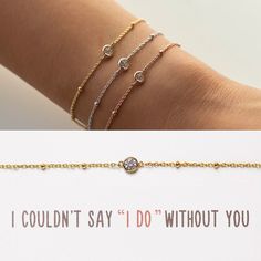 This dainty bracelet is minimal and elegant. Features a sparkly solitaire crystal linked onto an Italian bead chain. Beautifully packaged with our signature box, this will be a gift your bridesmaid will love and want to wear everyday! MEASUREMENTS: ▸ ADJUSTABLE Length: 6.25-7.5in (16-19cm) ▸ Cubic Zirconia Crystal, 4mm MATERIALS: ▸ Available in: .925 Sterling Silver / Gold Vermeil / Rose Gold Vermeil ▸ Hypoallergenic, lead, and nickel free ▸ Handcrafted in NYC Sparkling Dainty Jewelry As Gift, Dainty Diamond Bracelet For Party, Minimalist Sparkling Jewelry For Wedding, Elegant Bracelet With Satellite Chain As Gift, Elegant Satellite Chain Bracelet As Gift, Minimalist Gold Diamond Bracelet For Wedding, Dainty Satellite Chain Bracelet As Gift, Rose Gold Satellite Chain Bracelet As Gift, Diamond Bracelet With Delicate Chain For Gift