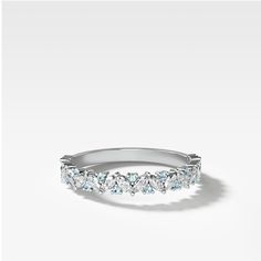 Eternity Diamond Band, Aquamarine Band, Aquamarine Diamond Wedding Ring Fine Jewelry, White Gold Eternity Band With Gemstones, Aquamarine And Diamond Band, Aquamarine Ring Band, Fine Jewelry Eternity Band In Diamond White Marquise Cut, Aquamarine Wedding Band, Emerald Cut Eternity Band