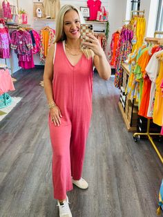 Breezy Jumpsuit-190 Rompers/Jumpsuits/Sets-The Lovely Closet-The Lovely Closet, Women's Fashion Boutique in Alexandria, KY Effortless Style, Denim Dress, Wide Leg, Jumpsuit Romper, Shop Now, Jumpsuit, Rompers, V Neck, One Piece