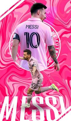 a soccer player with tattoos on his arm and chest running in front of a pink background