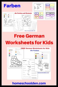 the german worksheets for kids are shown here