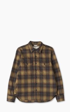 Rogue Territory Field Shirt Sienna Brushed Plaid | Cultizm Fitted Plaid Flannel Shirt With Spread Collar, Plaid Cotton Flannel Shirt For Work, Plaid Cotton Top With Spread Collar, Yarn-dyed Plaid Shirt For Fall, Classic Brown Flannel Top, Rogue Territory, Levis Vintage Clothing, Wing Shoes, Red Wing Shoes