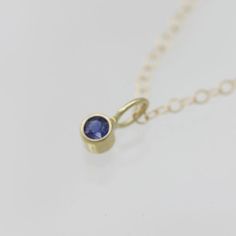 Sapphire Drop Necklace in 14k Yellow Gold Gold Faceted Birthstone Necklace In 14k Gold, Round Faceted 14k Gold Necklaces, 14k Gold Faceted Round Necklace, Faceted 14k Gold Round Necklace, 14k Gold Round Faceted Necklace, 14k Yellow Gold Faceted Birthstone Necklace, Everyday Yellow Gold Birthstone Necklace With Round Pendant, Everyday Round Yellow Gold Birthstone Necklace, Everyday Yellow Gold Birthstone Necklace