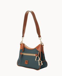 Structured Shoulder, Monogram Pendant, Tan Cowhide, Key Hook, Credit Card Wallet, Satchel Tote, Dooney And Bourke, Dooney & Bourke, Everyday Bag