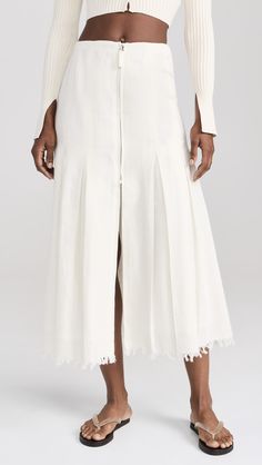 Fast Free Shipping & Free Returns on Sea Lara Linen Skirt at Shopbop. Shop new arrivals from Sea at Shopbop.com Sea Clothes, Long Outfit, Latest Skirts, Black Midi Skirt, Flutter Sleeve Top, Linen Skirt, India Fashion, Fitted Skirt, Linen Women