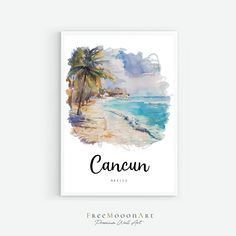 a poster with the words cancun on it