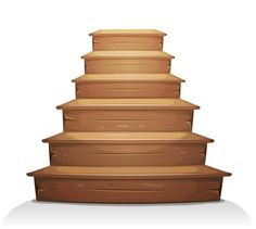 a stack of wooden boards on a white background