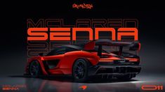 an orange and black sports car with the words, michael sedona on it