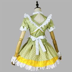 Green Maid Lolita Copslay Dress     Condition: Brand New   Color: Green   Size: S-3XL   Material: Cotton and Polyester   Sleeves: Short Sleeves   Included: Top+skirt+sleeve*2 + chest bow*1      Size Information :      S: within 80CM for bust, within 65CM for waist, within 35CM for shoulder width       M: within 85CM for bust, within 70CM for waist, within 37CM for shoulder width       L: within 90CM for bust, within 77CM for waist, within 39CM for shoulder width       XL: Bust 98CM, Waist 85CM, Gothic Victorian Dresses, Red Gothic, Maid Outfit, Maid Dress, New Green, Lolita Dress, Cosplay Outfits, Black Cotton, Dresses Online