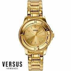 Versus by Versace SH7040013 Tokyo gold Stainless Steel Women's Watch NEW VERSUS BY VERSACE SH7040013 TOKYO Women's Watch DISPLAY: Analog MOVEMENT: Quartz DIAL COLOR: gold CASE WIDTH: 38 mm CASE MATERIAL: Stainless Steel CASE COLOR: gold BAND MATERIAL: Stainless Steel BAND COLOR: gold WATER RESISTANCE: 5 ATM BRAND NEW WITH TAG, BOX & AUTHENTICITY CARD with Certilogo CLG authenticity code and 2 year international warranty powered by plentymarkets