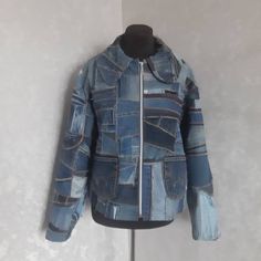 Check out this item in my Etsy shop https://www.etsy.com/listing/1310904222/patchwork-denim-blue-jacket-size-xl-boro Boro Jacket, Denim Patchwork Jacket, Jean Jacket Patches, Patchwork Denim Jacket, Patchwork Coat, Boho Jacket, Recycled Jeans, Patchwork Denim, Patchwork Jacket