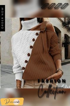 Long Sleeve Women's Knitwear Elegant Button Halter Knit Sweater Pullover Autumn Winter Strapless Pullover Turtleneck Sweater Women, Winter Streetwear, Knitted Long Sleeve, Turtle Neck Jumper, Ladies Turtleneck Sweaters, Oversized Knitted Sweaters, Streetwear Casual, Long Sleeve Knit Sweaters, Sweater Material