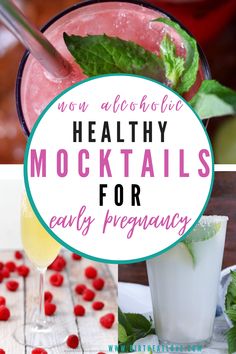 healthy cocktails for early pregnancys with text overlay that reads, you aloholice healthy mocktails for early pregnancy