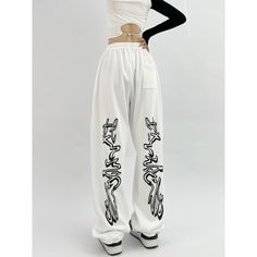 Hip Hop Casual White Dance Pants  Material: 80% Cotton + 20% Polyester  Style: Hip Hop, Dance, Jazz Size: S, M, L, XL Color: Black, White Occasion: Leisure, Outdoor, Daily, Vacation    * Pls be careful to choose the size before you order. * Pls allow little color difference caused by camera and computer monitors. Thank you! Important Notes: Please Use Similar Clothing To Compare With Size 1. The size refers to clothing dimensions, NOT your body measurements. 2. Please check the measurement chart Dance Pants Hip Hop, White Dance, Baggy Sweatpants, Dance Pants, Baggy Trousers, Harajuku Streetwear, Long Trousers, Sports Pants, Ankle Length Pants