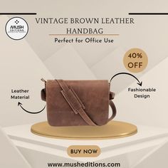 Wear this elegant and Beautiful Leather Vintage Handbag which you can use in your daily routine while going outside. Specially its vintage brown color make your look impressive and confident best suitable for Working womens. This bag is designed specifically for working ladies to keep their daily usage things in it. Complete your work look with our Vintage brown Hangbag and make you look cool and stylish. #LeatherHandbags #VintageHandbags #LeatherBags #LeatherBagsWomen Leather Flap Bag With Leather Handles, Leather Flap Shoulder Bag With Leather Handles, Leather Flap Bag With Leather Lining For Daily Use, Leather Flap Bag With Leather Handles For Travel, Daily Use Soft Leather Flap Bag, Soft Leather Flap Bag For Daily Use, Daily Use Leather Flap Bag With Soft Leather, Leather Satchel Flap Bag With Leather Handles, Modern Leather Satchel With Leather Strap