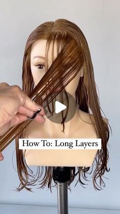 Diy Hair Layers, Diy Haircut Layers, Long Hair Diy, Hair Cut Guide, Wolfcut Long, Layered Haircuts With Bangs, Wolfcut Hair Long