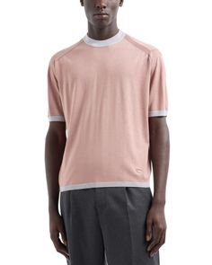 Emporio Armani Short Sleeved Crewneck Sweater Tee Designer Short Sleeve Tops With Ribbed Collar, Designer Short Sleeve Top With Ribbed Collar, Elegant Ribbed Collar Crew Neck Top, Designer Fitted Crew Neck Top, Designer Relaxed Fit Crew Neck Tops, Travel Systems For Baby, Red Summer Dresses, Swimsuit Cover Up Dress, Summer Fragrance