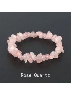 Asymmetrical Natural Gemstone Bracelet Stretch Chip Beads Nuggets  Rose Crystal Quartz Bracelets Bangles For Women Baby Pink    Natural Crystal     Women Fashion Jewelry, size features are:Bust: ,Length: ,Sleeve Length: Rose Crystal Quartz, Rose Crystal, Bangles For Women, Rose Quartz Bracelet, Natural Women, Pink Collar, Pink Collars, Chip Beads, Quartz Bracelet