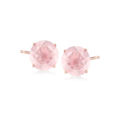 Ross-Simons - 4.80 ct. t. w. Rose Quartz Stud Earrings in 14kt Rose Gold. Express your soft, feminine side with this blushing pair of stud earrings. Features 4.80 ct. t. w. rose quartz rounds in 14kt rose gold settings. Post/clutch, rose quartz stud earrings. Best Crystals To Wear, Crystals To Wear, Best Healing Crystals, Best Crystals, Black Tourmaline Crystal, Rose Quartz Earrings, Soft Feminine, Rose Quartz Beads, Natural Gold