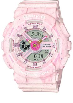 CASIO BABY-G Waterproof Sports Shockproof Womens Analog Watch Cream Pastel, Pink Watch, Daylight Savings, Elapsed Time, Light Emitting Diode, Countdown Timer, Baby G, Analog Watch, G Shock