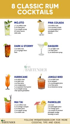 the 8 classic rum cocktails that are perfect for any type of party or celebration