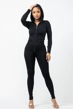 Stay stylish and comfy with our Seamless Zip Up Hoodie and Leggings Set. This set features a seamless design, drawstring jacket, and side pockets for convenience. Perfect for lounging or working out. Zip it up and conquer the day! Model: 5' 7, Bust 35, Waist 27, Hips 37.6 Fabric: 94% POLY. 6% SPAN. Hood Design, Drawstring Jacket, Crop Top And Leggings, Color Magenta, Tie Crop Top, Cute Boutiques, Leggings Set, White Turquoise, Scarf Set