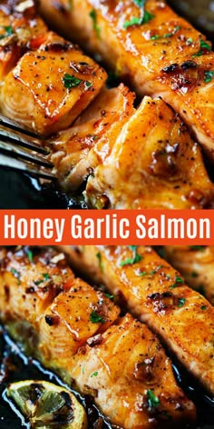 grilled honey garlic salmon on a grill