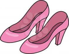 pair of pink high heeled shoes clipart - free image on pixart