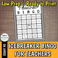 an icebreakerr bingo game for teachers