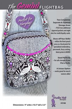 an advertisement for the sewn flight bag