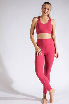 The Triangle Mesh Sports Bra is made with ultra soft double layered yoga fabric and features a cute mesh triangle in the back. These offer medium support with removable cups and will be your new favourite go to sports bra! True to size fit with medium stretch. Size up if between sizes. Coral Pink, also available in Code Blue. Material: Poly Microfiber Spandex Model is 5'10" and wearing a size Small. Grace And Lace, Pink Martini, Sport Bra Top, The Triangle, Denim Joggers, Accessories Bags Purses, Romper Dress, Romper With Skirt, Accessories Jacket