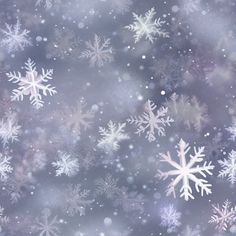 snow flakes on a gray background with blurry lights and stars in the sky