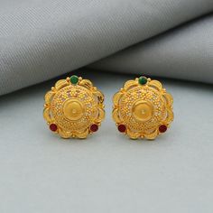 Discover the allure of Handmade Gold Jewelry at https://morvijewels.etsy.com/   Get a dazzling 25% off on all our 22k and 18k gold pieces. Don't miss out on this limited-time offer. Shop now and embrace the radiance of gold! Beautiful yellow gold earrings  Gold Purity- 22k yellow Gold Length - 1.4  cm approx Width - 1.4 cm approx Weight - 2.72 grams approx Click here  https://morvijewels.etsy.com/    to get more discount and offers Happy to take wholesale bulk orders. Indian Gold Earrings, Yellow Gold Stud Earrings, Handmade Gold Jewellery, Gold Earrings For Women, Yellow Gold Earrings, Valentine Wedding, Gold Stud Earrings, Gold Piece, Yellow Gold Earring