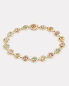 18K Yellow Gold and White Gold Multicolor Tourmaline Bracelet, 5 CTS    7 Inches Style# YB4MTW Dress Reference, Glamour Nails, Wolf Jewelry, Coastal Granddaughter, Gems Bracelet, Tourmaline Bracelet, Jewelry Accessories Ideas, Jewelry Lookbook, Delicate Jewelry