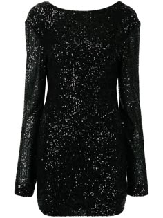 black sequin embellishment open back round neck long sleeves Black Sparkly Dress Long, Glitter Dress Long, Black Glitter Dress, In The Mood For Love, Glittery Dress, Black Sparkly Dress, Mood For Love, Catty Noir, Long Sleeve Sequin Dress