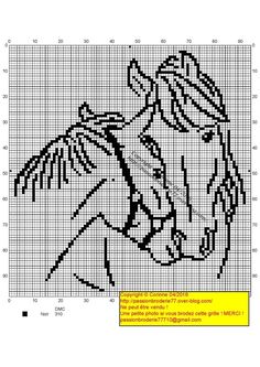 a cross stitch pattern with a horse's head and wings