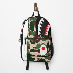 Black Bape Camo Shark Backpack Bape Bag, Y2k Backpack, Bape Camo, Shark Backpack, Digital Gifts, Laptop Pocket, Fashion Backpack, Sublimation Printing, Mens Sweatshirts