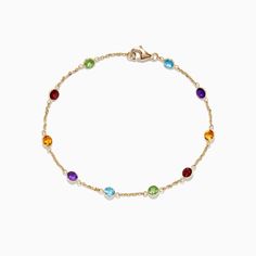 Effy Mosaic 14K Yellow Gold Multi Gemstone Bracelet, 2.47 TCW 14k Gold Multicolor Gemstone Jewelry, Multicolor 14k Gold Jewelry With Gemstone Accents, Classic Multicolor Gemstone Jewelry, Multicolor Stone Bracelets In Fine Jewelry Style, Multicolor Stone Bracelets Fine Jewelry, 14k Gold Multicolor Jubilee Bracelet Jewelry, Multicolor 14k Gold Jubilee Bracelet, Multicolor Birthstone Jewelry In 14k Gold, Multicolor Multi-stone 14k Gold Bracelets