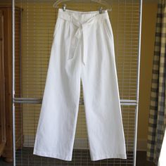 Wide Leg White Summer Pants. 75% Cotton, 25% Linen. Size 4. Ann Taylor Loft. Never Worn. Waist 30", Inseam 33". Very Nice. White Wide Leg Summer Pants With Belt Loops, White Wide Leg Pants With Belt Loops For Summer, White High Rise Wide Leg Work Pants, White Cotton Wide Leg Pants With Belt Loops, Beachy White Wide-leg Pants, White Summer Pants, Versatile White Full-length Pants, White Wide-leg Beach Pants, White Non-stretch Ankle-length Wide Leg Pants