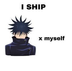 an anime character with the words i ship x myself