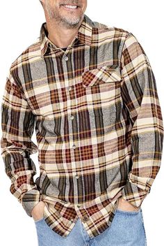 Legendary Whitetails Men's Buck Camp Flannel, Long Sleeve Plaid Button Down Casual Shirt, Corduroy Cuffs Flannel Around Waist, Flannel Friday, Men's Formal Style, Mens Flannel Shirt, Wool Shirt, Mens Flannel, Mens Fashion Classy, Long Sleeve Plaid Shirt