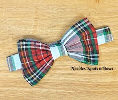 Red & White Tartan Plaid Christmas Bow Tie – Needles Knots n Bows Tartan Plaid Christmas, Toddler Skirt, Plaid Bow Tie, Fall Bows